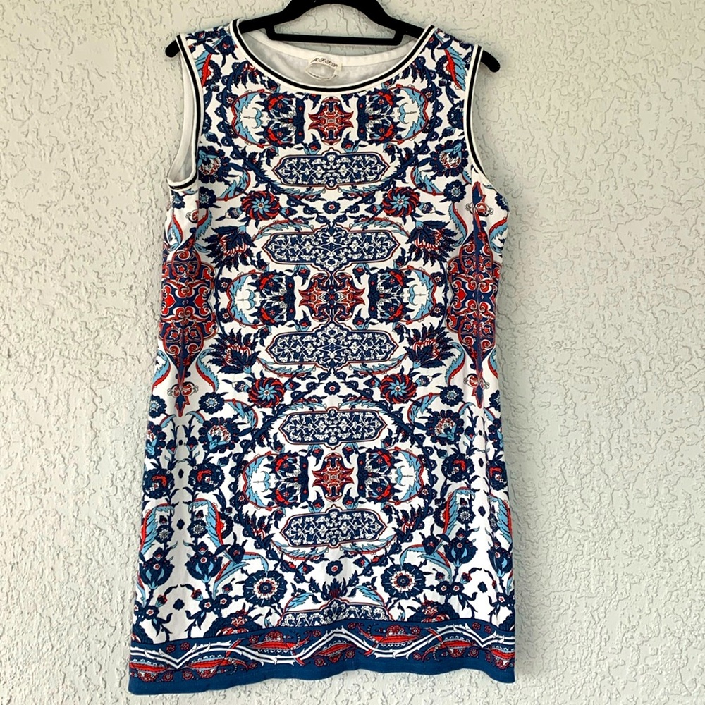 Max Studio Specialty Products Women's Blue Persian
Rug Print  Mini Dress size M